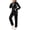 BLACK, variant on Women's 2Pc Full Zip Tracksuit, 4 Way Stretch Breathable with Reflective & Zipper Pockets for Gym Running Light Grey 2XL