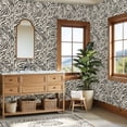 thumbnail image 4 of Peel and Stick Wallpaper Black White Symmetrical Botanical Leaf Bold High Wall Mural 23.6in x 9.8ft Self Adhesive Removable Wall Paper Renter Friendly Wallpaper for Bedroom Studio Lake House, 4 of 8