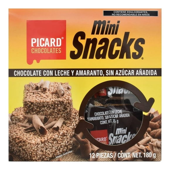 Mini snacks Picard chocolate con leche sin azúcar y amaranto 180 g