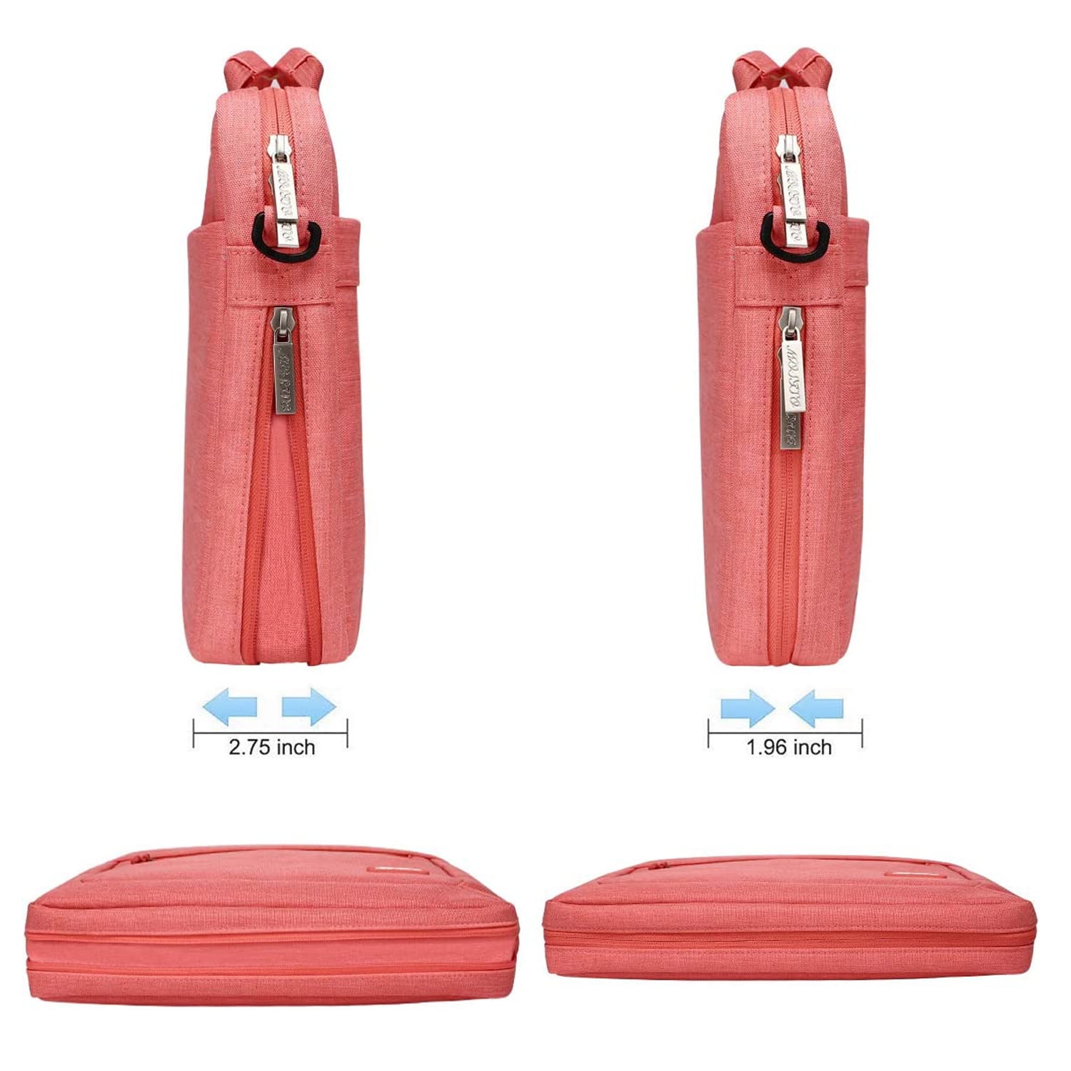 Mosiso Laptop Shoulder Bag for MacBook Pro 16 inch 2023-2019 M2 A2780 M1 A2485 Pro/Max A2141/Pro 15 A1398,15-15.6 inch Polyester Notebook Messenger Bag Briefcase Handbag, Living Coral