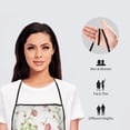 thumbnail image 4 of Zufioo Roses Flowers Print Tie-up Apron, Unisex Kitchen Apron - Oil-proof, Stain-proof and Waterproof, Suitable for Restaurants and Service Industries-One Size, 4 of 9