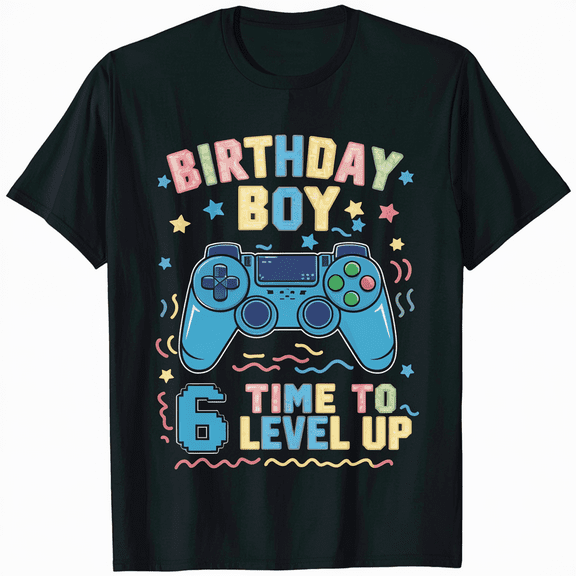 Level 6 Unlocked Gamer 6th Birthday Gift Video Game Boys T-Shirt