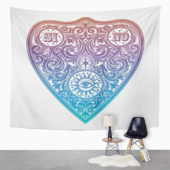 ZEALGNED Vintage Magic Ouija Board Oracle Antique Boho Chic Halloween Wall Art Hanging Tapestry Home Decor for Living Room Bedroom Dorm 60x80 inch