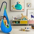 thumbnail image 5 of Kids Pod Swing Seat, Hanging Hammock Chair Swing with Inflatable Pillow, Sensory Swing for Indoor and Outdoor Use（Blue）, 5 of 8