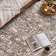 thumbnail image 2 of MICGEEK 9x12 Large Area Rugs, Washable Vintage Distressed Rug for Living Room Bedroom Home Office, Stain Resistant Floral Print Traditional Distressed Accent Carpet, Vacuum-Friendly, Brown, 2 of 9