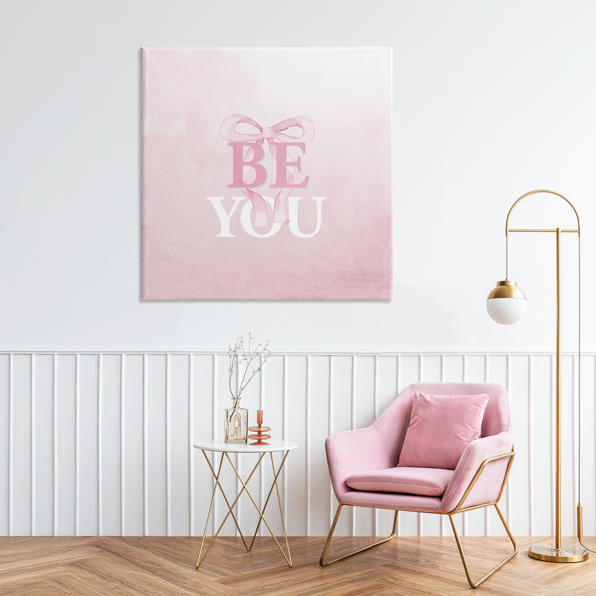 Feminine Be You Pastel Canvas Wall Art, design by Kim Allen