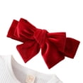 thumbnail image 5 of URMAGIC Infant Baby Girl Christmas Clothes Newborn Long Sleeves Pullover Santa Claus Print Rompers Red Bell Bottoms Headband 3Pcs Fall Winter Outfits, 5 of 11