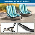 thumbnail image 3 of Harmijoy 2 Pack Low Folding Beach Chairs for Adults, Lightweight and Portable Camping Chairs with Cushion, Quick-Drying Cotton and Aluminum, 3 of 8