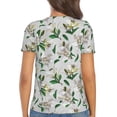 thumbnail image 3 of Fuzoiu Lilies Flowers Print Women's V-Neck T-Shirt,Women's Short Sleeve Top, Comfortable for Work, Leisure, and Sports, 3 of 7