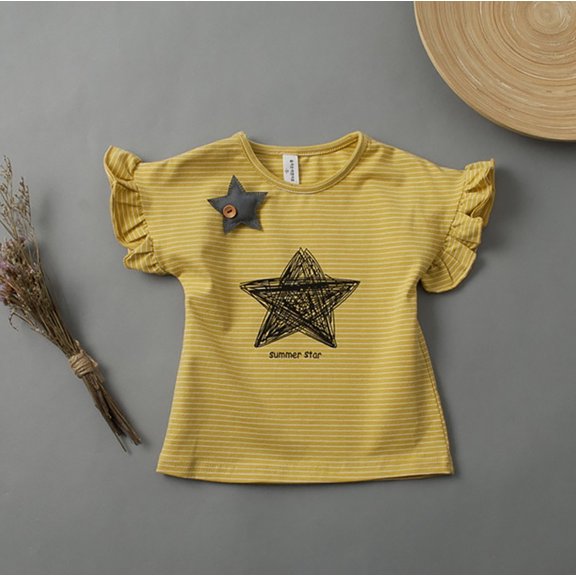 Contikids Toddler Girls Ruffle Sleeve T-Shirt 2-7 Years