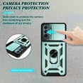 thumbnail image 2 of OnePlus Nord N200 5G Case with Tempered Glass Screen Protector, Dteck Rugged Shockproof Case with Camera Lens Slide Protection, Built-in Kickstand, Magnetic Hard Back Cover,Green, 2 of 8