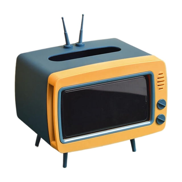 FUYPSE 2026 New Arrivals Fun Cute TV Tissue Box Holder,Multi Functional Square Tissue Box Cell Phone Holder for All Smartphone Toilet Paper Napkin Box Desktop Decoration for Room Bathroom Kitchen