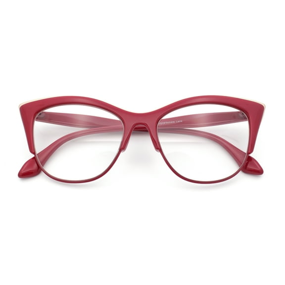 SA106 Women's High Point Squared Cat Eye Reading Glasses, Red, 1 Pair