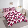 thumbnail image 3 of Manfei Teens Children Retro Grid 7-Piece Bedding Comforter Set,Abstract Vintage Plaid King Bedding Sets,Geometric Theme Ultra Soft Bed Sheets,Super Cozy Room Decor,Reversible, 3 of 8