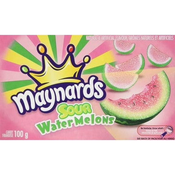 Maynards Sour Watermelon Candy Boxes, 12 pack, 100g/3.5 oz