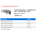thumbnail image 2 of Crank Position Sensor - Compatible with 2007 - 2013 GMC Sierra 1500 2008 2009 2010 2011 2012, 2 of 2