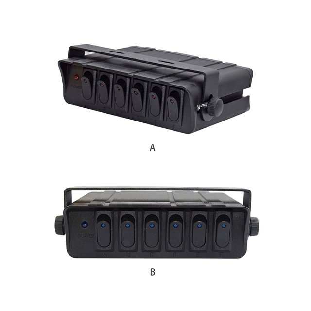 Becaristey Interrupteur à Bascule Panneau de Commutation Fonctionnel et Durable avec Indicateurs LED Rouge 1Set