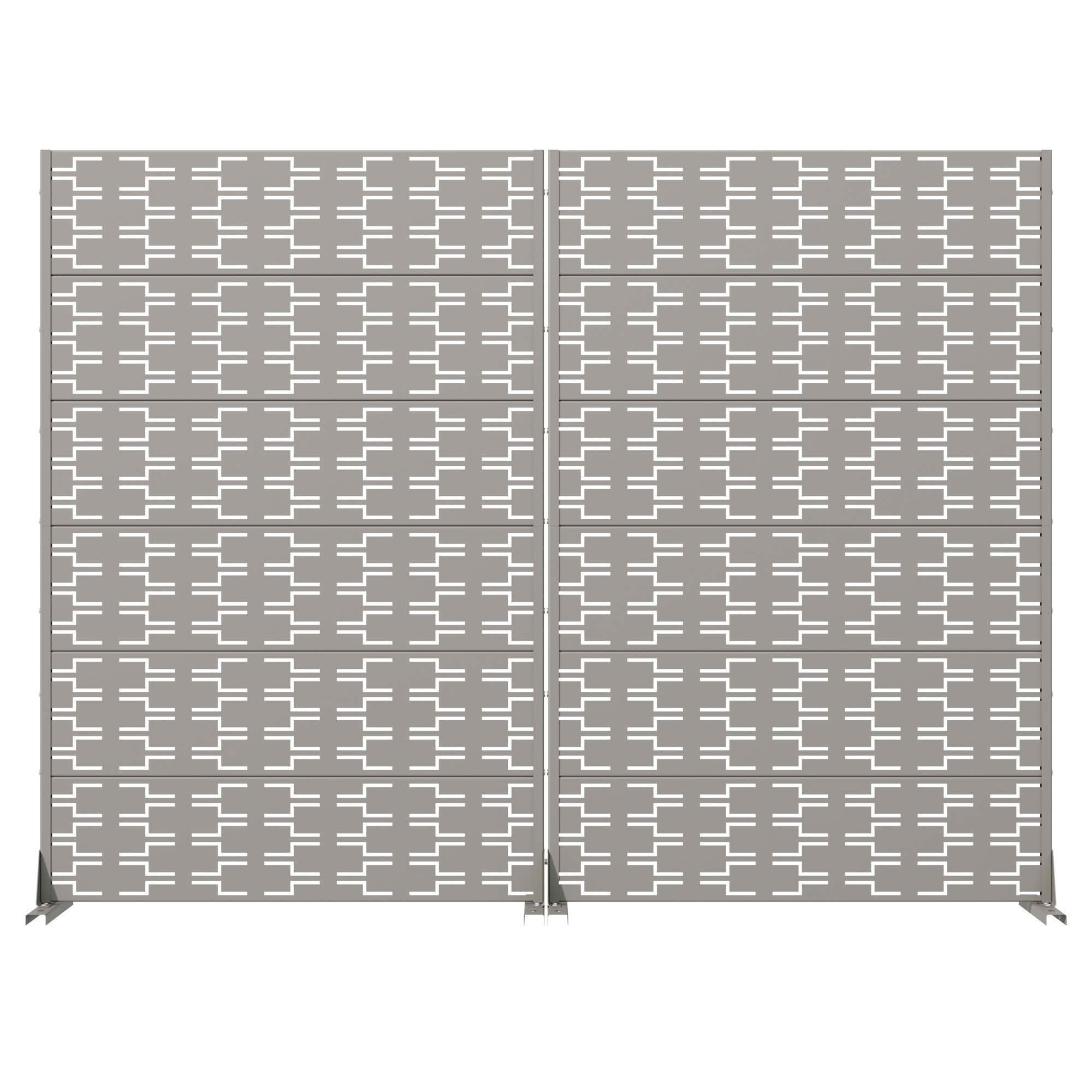 MAYEERTY 72x47 Gray Double-sided Outdoor Natural Privacy Panel Screen, 6 Piece Set Natural Folding Divider for Backyard and Garden