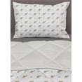 thumbnail image 3 of Kangaroo Comforter & Sham Bedding Set, Double Leaf Green Tulip Flower and Simplistic Illustration, 3 pcs Duvet Set Microfiber Filling Quilt, 5 Sizes, Almond Green Camel Taupe, by Ambesonne, 3 of 4
