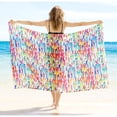thumbnail image 5 of LA LEELA Women's Beach Wrap Bikini Swimwear Cover up Bathing suit Summer Wraps Swimsuit Sarong Skirts for Women One Size Stripes, Multicolor, 5 of 5