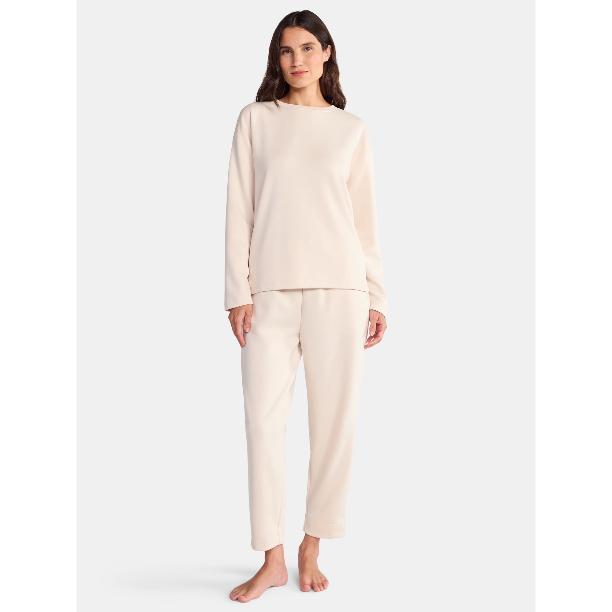 Lissome Women's and Women's Plus Scubaknit Top and Pants Pajama Set, 2-Piece, Sizes S-3X