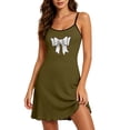 thumbnail image 2 of Blmnix Cute Nightgowns Nightgowns for Women Chemises Short Nightgowns Sleep Shirt Above-the-Knee Sleeveless Crew Neck Green Womens Summer Nightgowns, 2 of 5