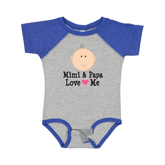 Inktastic Mimi and Papa Love Me Baby Girl Girls Baby Bodysuit