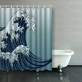 thumbnail image 1 of WOPOP Oriental Japanese Style Great Wave Vintage Shower Curtains Bathroom Curtain 60x72 Inch, 1 of 1