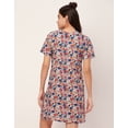 thumbnail image 4 of Moomaya Sleepwear, Printed Cotton Night Dress For Women, Short Sleeve Lounge Shirt, 4 of 9