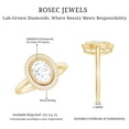 thumbnail image 5 of Rosec Jewels 6x8 mm Oval Lab Grown Diamond Halo Engagement Ring for Women (EF-VS Quality), 18K Yellow Gold, US 4.50, 5 of 8