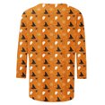 thumbnail image 5 of Ichuanyi liquidación de la moda femenina de tres cuartos de manga retro redonda de cuello redondo halloween tops suelto blusa tres cuartos de manga ICHUANYI WER202308216856, 5 of 5