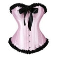 thumbnail image 2 of YOTMKGDO Shapewear Tummy Control, Women'S Lace Up Boned Overbust Corset Bustier Lingerie Bodyshaper Top (#1 Pink, S), 2 of 9