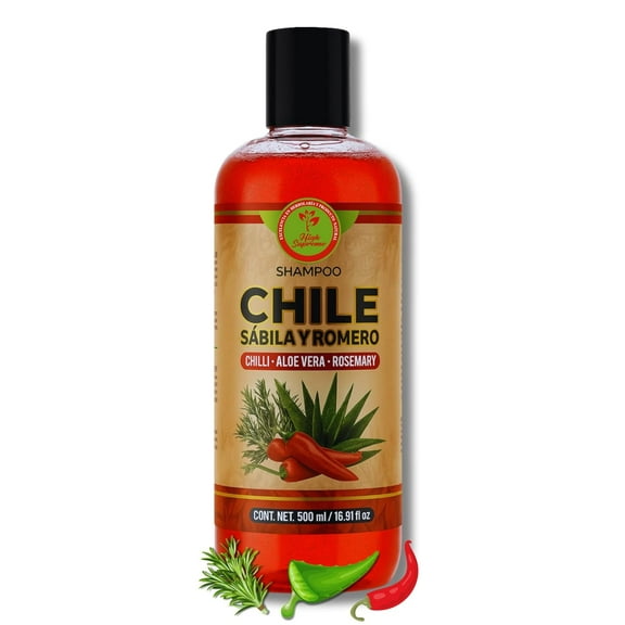 HIGH SUPREME Shampoo de Chile, Sábila & Romero (Natural Shampoo with Chili, Aloe Vera & Rosemary) - 16.9 fl oz | Strengthening & Nourishing Hair...