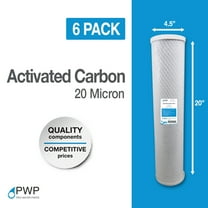 Carbon Block Water Filter 4.5 x 20"  20 Micron 6 Pack