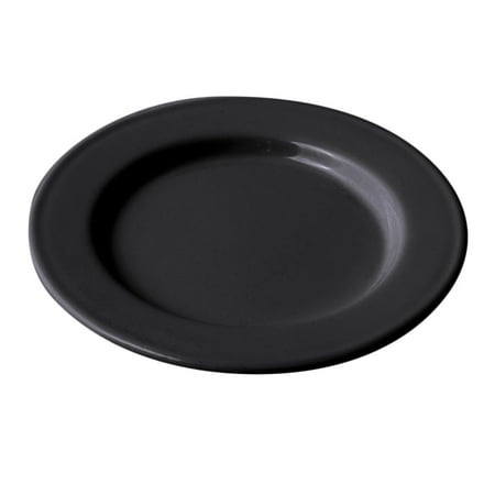 Black Rimmed Dinner Plate - 11 inch Rimmed Dinner Plate Sandstone Black, case of 4