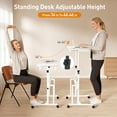thumbnail image 4 of Standing Desk with Wheels, Adjustable Treadmill Desk, Rolling Bike Trainer Desk for Walking Pad Laptop, Phone Standing, White, 4 of 16