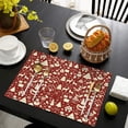 thumbnail image 4 of Red Christmas Icon Pattern Summer Placemats Table Placemats Set Of 4-Linen Kitchen Washable Placemats Table Mats 11.8"x17.7" Non-Slip Heat Resistant, 4 of 6