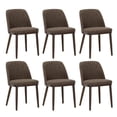 thumbnail image 4 of AFO Faux Leather Upholstered Dining Chairs Set of 6, Modern Padded Kitchen Chairs with Ergonomic Curved Back & Solid Wood Legs, For Dining Room & Kitchen, Dark Brown, 4 of 11