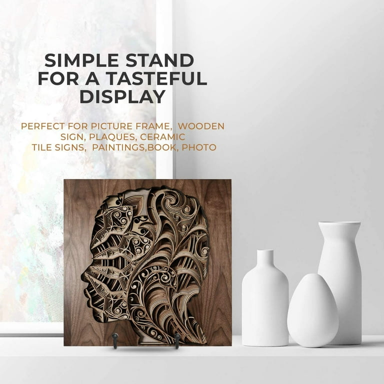 Plate Stand, Plate Stands for Display, 3 inch Black Iron Easel Plate Holder Display Stands Metal Frame Holder Stands for Picture, Decorative Plates