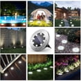 thumbnail image 6 of VOLIVO 12 pack Solar Ground Lights Outdoor,8 LED Disk Solar Lights for Lawn Patio Yard Garden Decor, 6 of 7