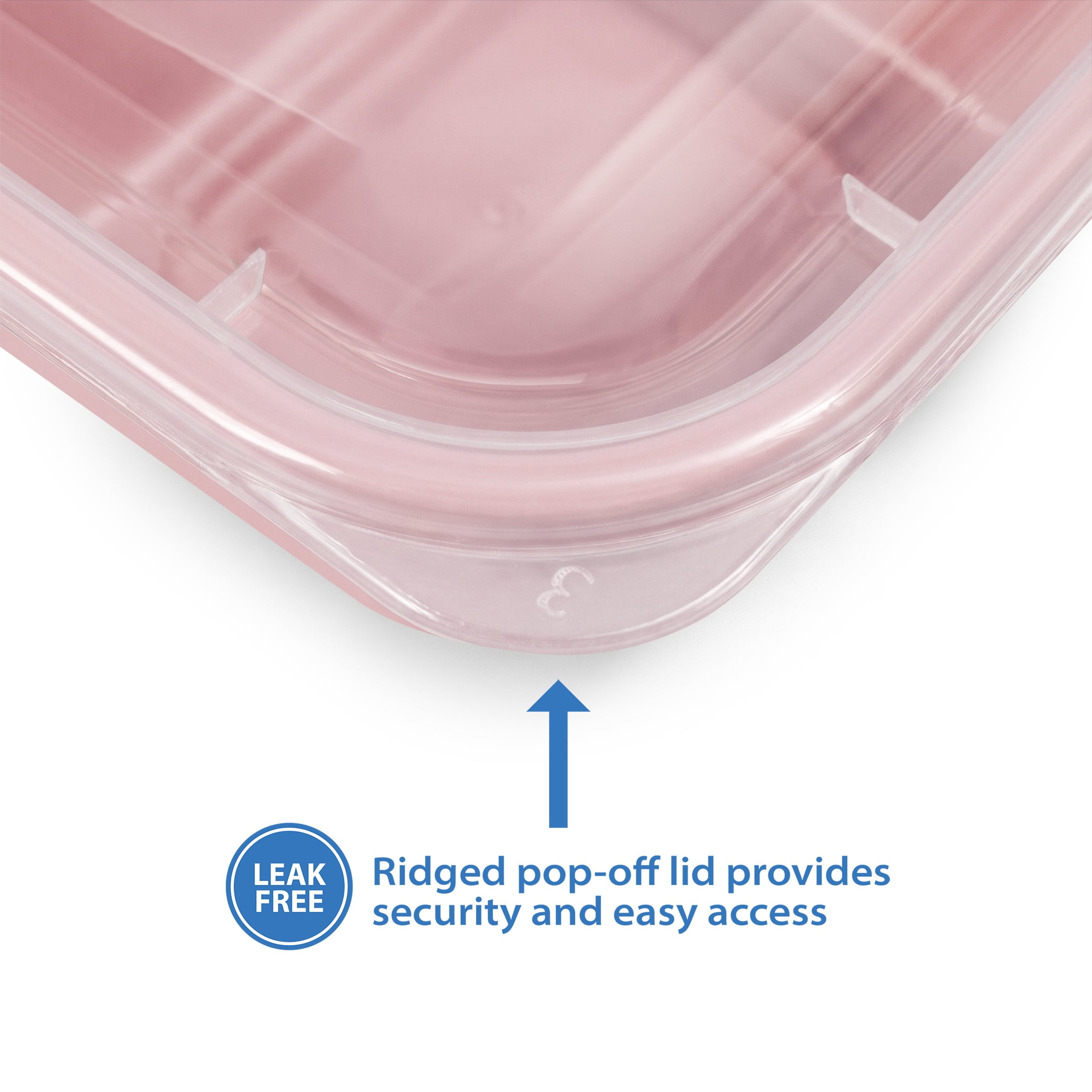 Mainstays 5-Pack 1-Compartment BPA-Free Plastic Snack Meal Prep Food Storage Containers, 3 Cup, Pink Blush