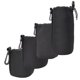thumbnail image 2 of Bolsa de almacenamiento para lentes de cámara DSLR, portátil, de neopreno, elástica, color negro, tamaño SML XL, 4 unidades, 2 of 14
