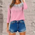 thumbnail image 6 of Ounisa Womens Tops 3/4 Sleeve Shirts Trendy Floral Blouses Casual Loose Fit Summer Tee Crewneck Tunic Tops, 6 of 9