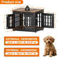 thumbnail image 5 of Snuowu 26" Heavy Duty Dog Crate Furniture for Small,Medium and Large Dogs,Rustic Wooden Dog Cage Kennel Indoor Furniture with Waterproof Top,Decorative Pet House Side End Table (Black & Wood), 5 of 7