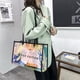 thumbnail image 3 of Bolsos de hombro de viaje de gran capacidad con letras para mujer bolso transparente de PVC de ocio con láser Simple, 3 of 9