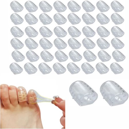 Silicone Anti-Friction Toe Protector,Silicone Breathable Toe Covers,Silicone Toe Protectors,Foot Care Tool Anti-Friction Toe Separators for Corns, Calluses, Blisters (50PCS)