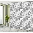 thumbnail image 5 of Ambesonne Hawaii Shower Curtain, Monochrome Exotic Parrot, 69"Wx75"L, Grey White, 5 of 5