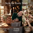 thumbnail image 5 of 24PCS Press On Nails, Green Press on Nails Medium Almond Fake Nails, 3D Flower False Nails Spring Summer Nails, Soft Press on Fake Nail with Designs for Women, 5 of 10