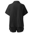 thumbnail image 6 of ibiyuan Womens Lounge Sets 2 Piece Outfits Women's Casual Summer Shorts Set Comfortable Two Piece Outfit Button Down Shirt with Pocket Shorts Versatile Spring Wear, 6 of 7