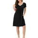 thumbnail image 2 of INSPIRE CHIC Camisón de Noche para Mujeres, Ropa de Dormir, Vestido de Lounge, Cuello en V, Manga Corta, Camisones M Negro, 2 of 6